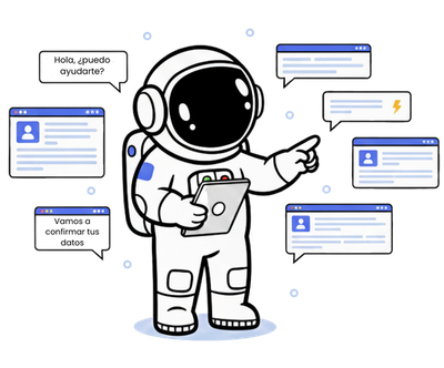 Agentes conversacionales con IA para atención al cliente, ventas y soporte automatizado